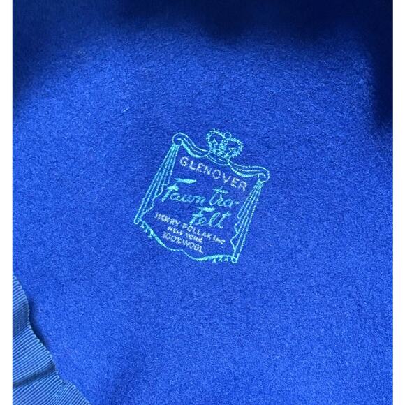 Royal blue Glenover felted wool pillbox hat vintage mid century ribbon trim - Picture 6 of 10